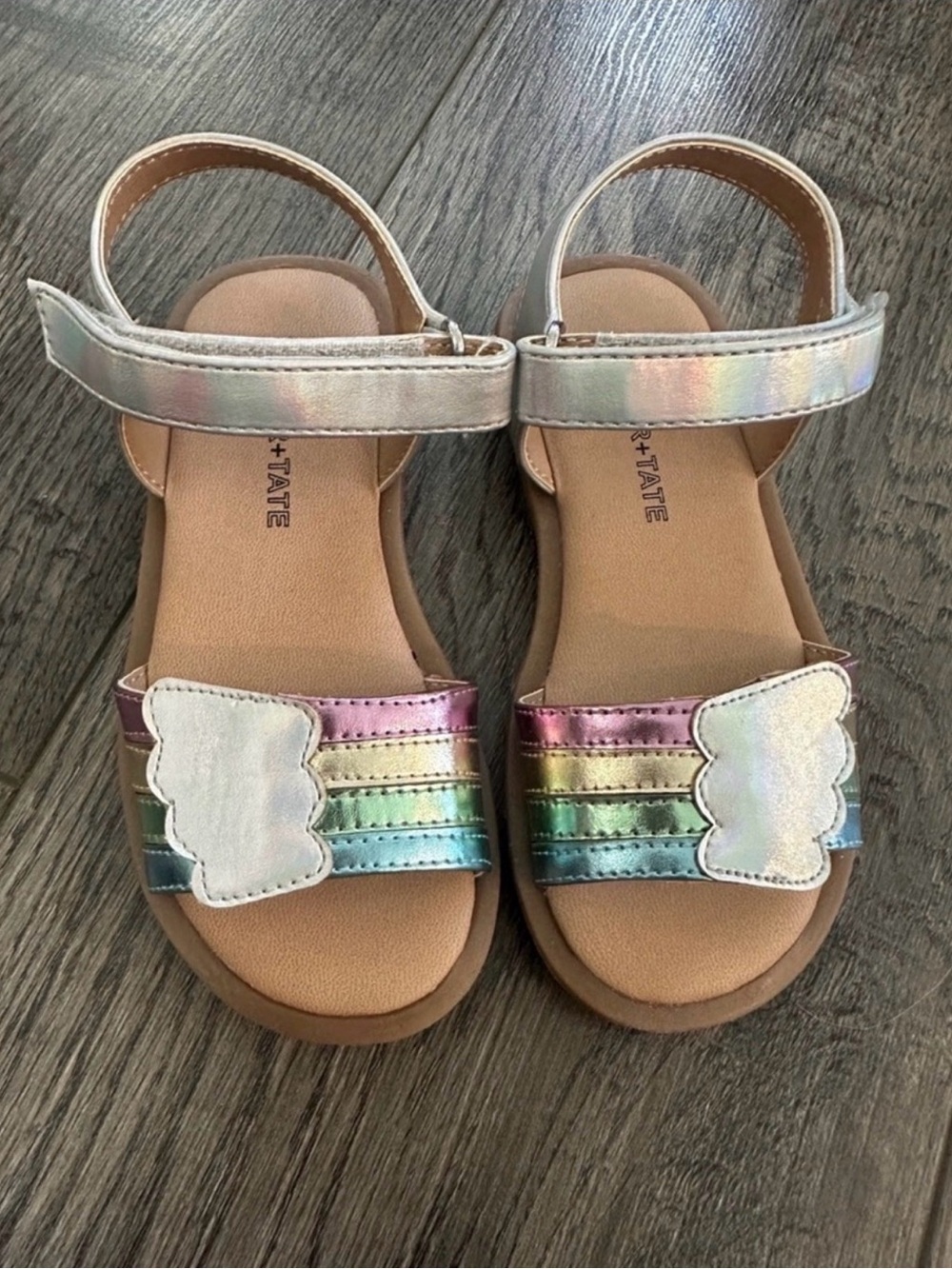 Tucker + Tate Girls Rainbow Cloud Metallic Sandals Size 8 NIB Nordstrom